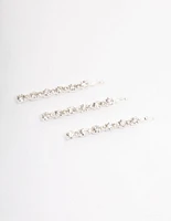 Silver Diamante Hair Pin Pack