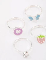 Kids Silver Unicorn Sweet Ring 6-Pack