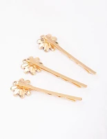 Kids Gold Daisy Hair Clips 6-Pack