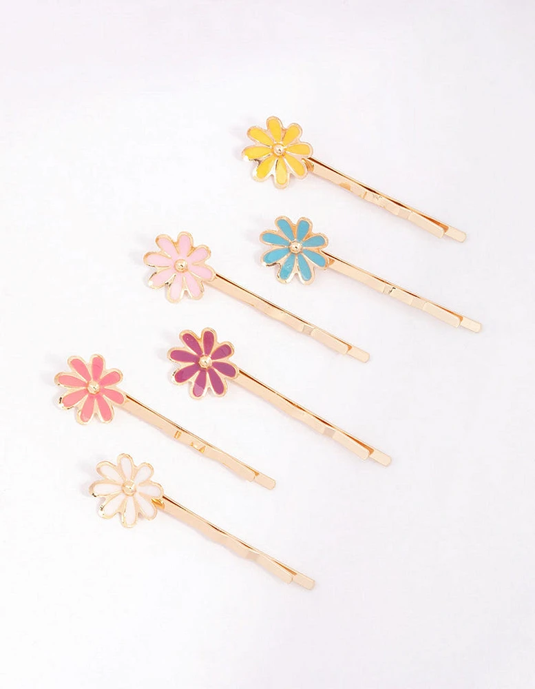 Kids Gold Daisy Hair Clips 6-Pack