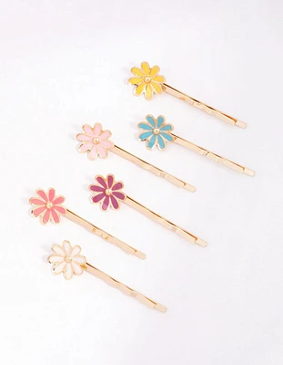 Kids Gold Daisy Hair Clips 6-Pack