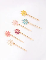 Kids Gold Daisy Hair Clips 6-Pack