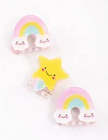 Kids Rainbow Star Claw Clip Pack
