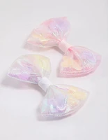 Kids Fabric Clear Flower & Bow Hair Clip Pack