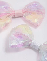 Kids Fabric Clear Flower & Bow Hair Clip Pack