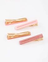 Kids Thin Rectangular Hair Clips 4-Pack