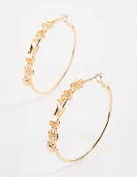 Gold Mini Butterfly Hoop Earrings