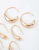 Gold Teardrop Hoop Earrings Pack