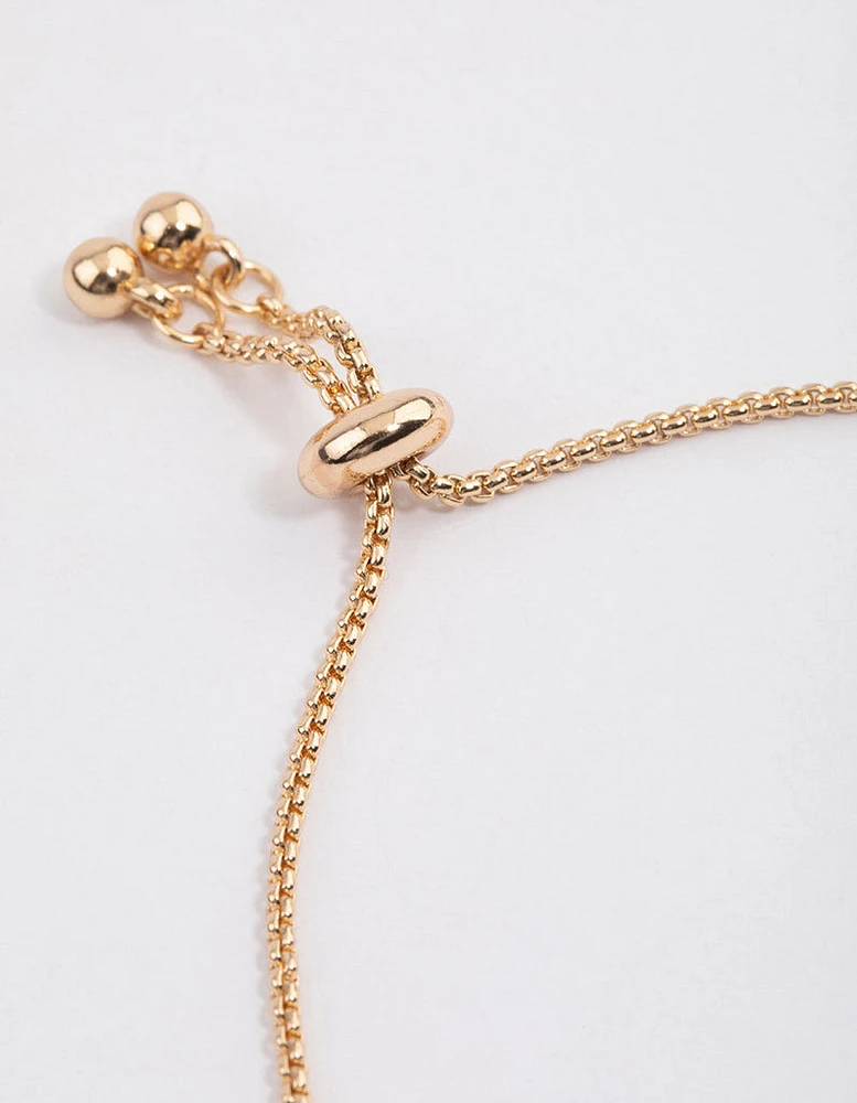 Gold Dainty Toggle Cucphain Adjustable Bracelet