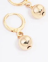 Gold Small Classic Ball Huggie Earrings