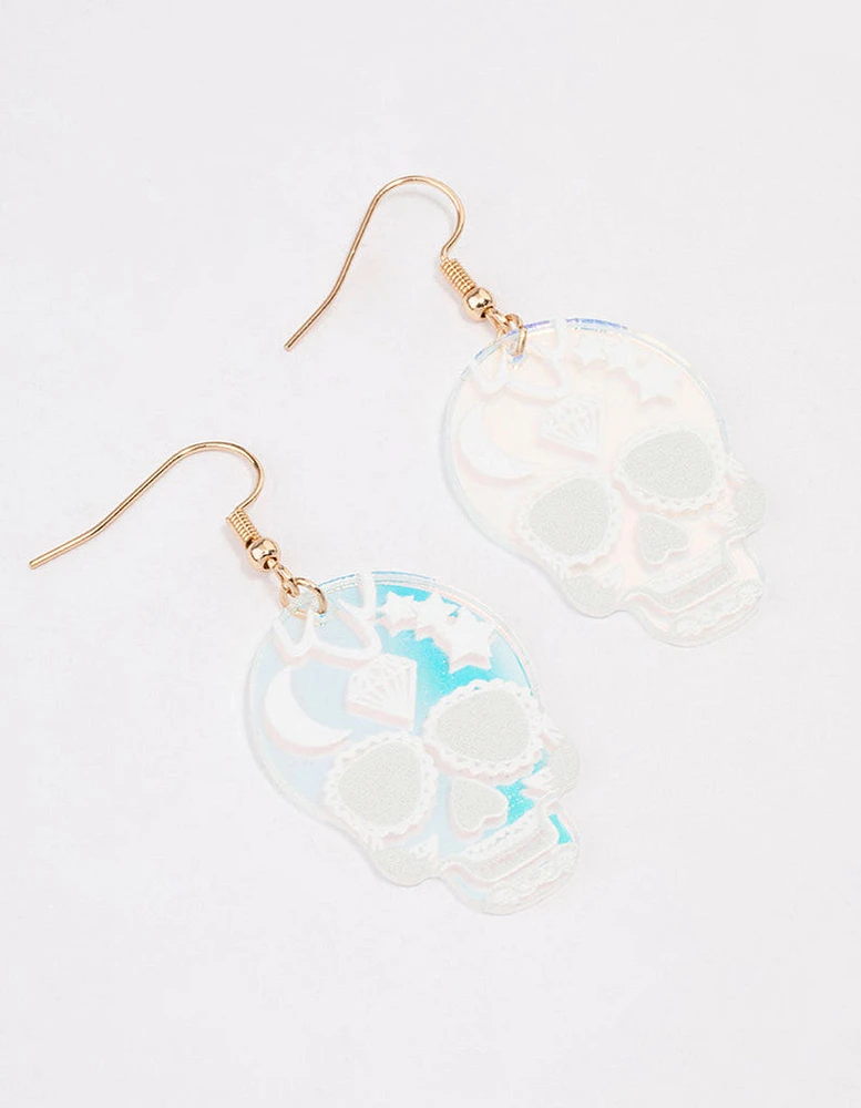 Acrylic Skull Drop Earrings