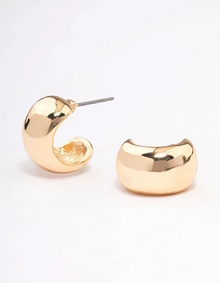 Gold Mini Chubby Huggie Earrings