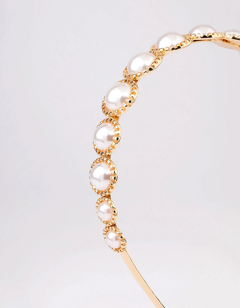 Gold Dome Pearl Headband