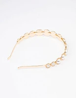 Gold Dome Pearl Headband