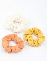 Fabric Texture Hair Scrunchie Pack