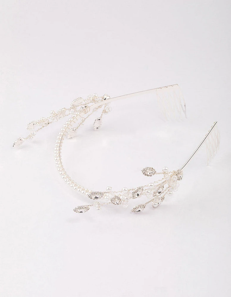 Silver Pearl & Diamante Headband