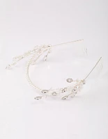 Silver Pearl & Diamante Headband