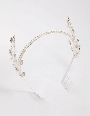 Silver Pearl & Diamante Headband