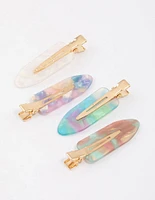 Gold Pattern Creaseless Hair Clips 4-Pack