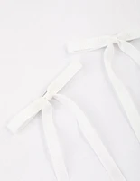 White Fabric Hair Bows Pack
