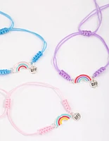Kids Silver Rainbow BFF Stretch Bracelet Pack