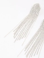 Silver Multi Chain Pointed Drop Earrings