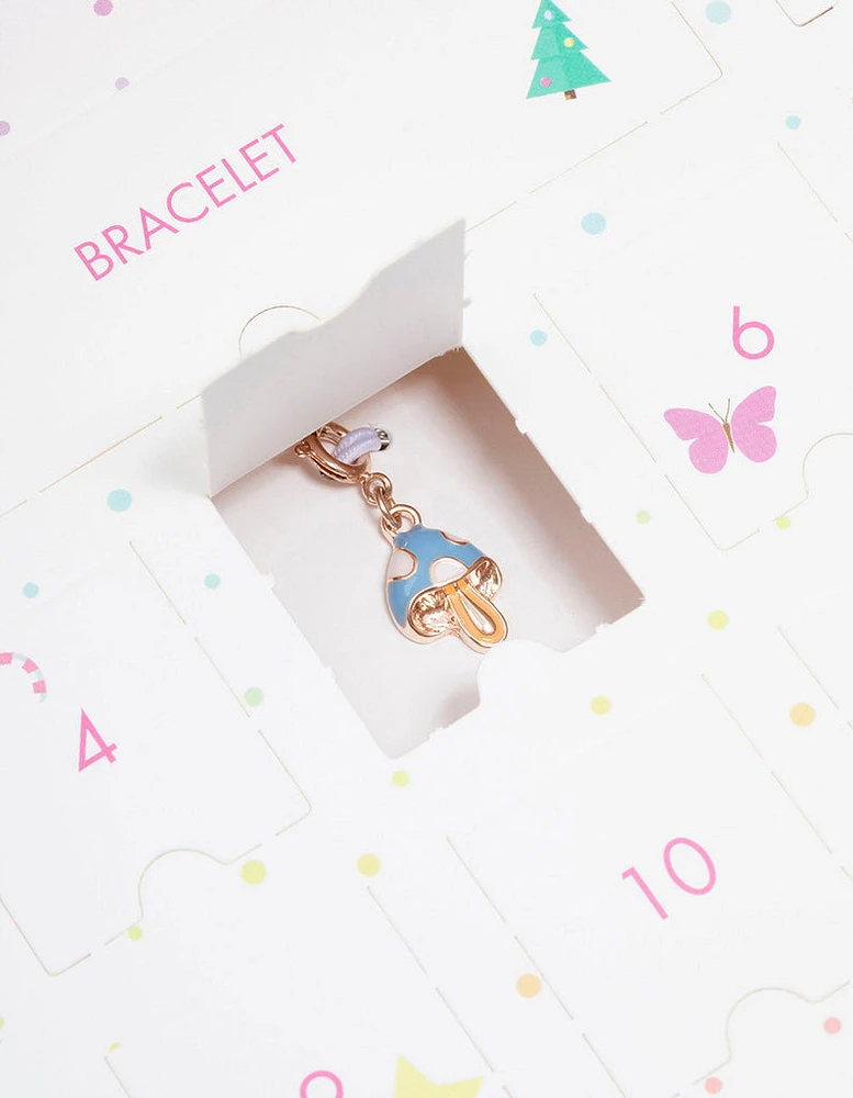 Kids Rose Gold Charm Bracelet 12 Days of Christmas Advent Calendar