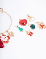 Kids Gold DIY Beaded Ball Christmas Charm Bracelet