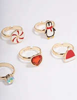 Kids Christmas Penguin Ring 6-Pack