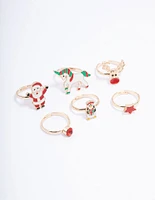 Kids Christmas Santa Ring 6-Pack