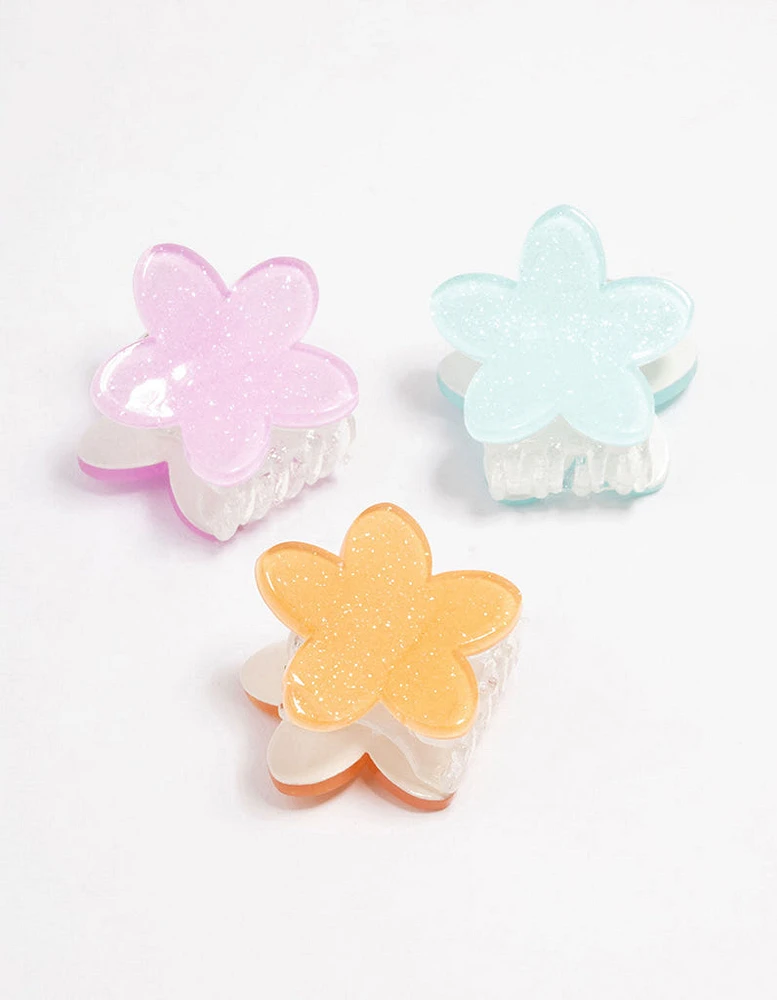 Kids Daisy Hair Claw Clip 3-Pack