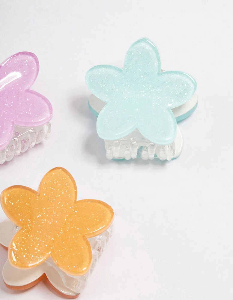 Kids Daisy Hair Claw Clip 3-Pack