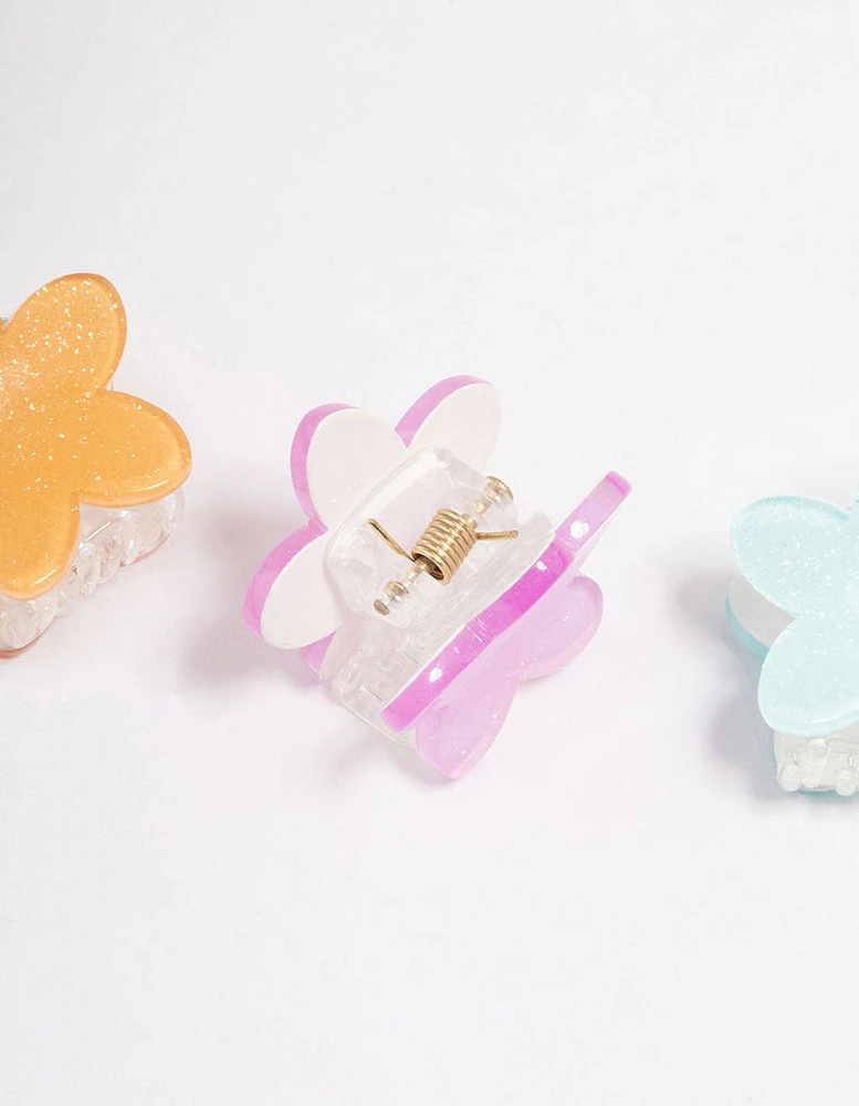 Kids Daisy Hair Claw Clip 3-Pack