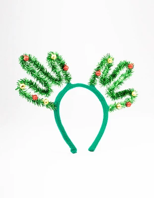 Kids Fabric Christmas Tinsel Antler Headband