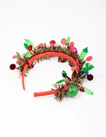 Kids Christmas Tinsel Bauble Headband