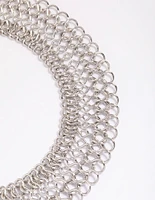 Rhodium Wide Link Chain Necklace