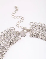 Rhodium Wide Link Chain Necklace