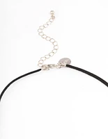 Rhodium Organic Shape Heart Necklace