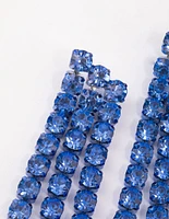 Blue Layered Cupchain Drop Earrings