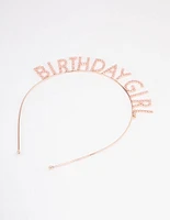 Kids Rose Gold Diamante Birthday Headband