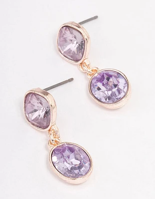 Rose Gold Marquise Stone Drop Earrings