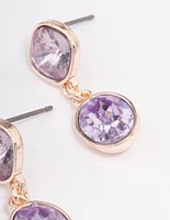 Rose Gold Marquise Stone Drop Earrings