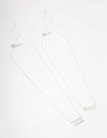 Silver Plated Angel Number '222' Necklace Pack