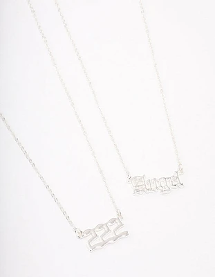 Silver Plated Angel Number '222' Necklace Pack