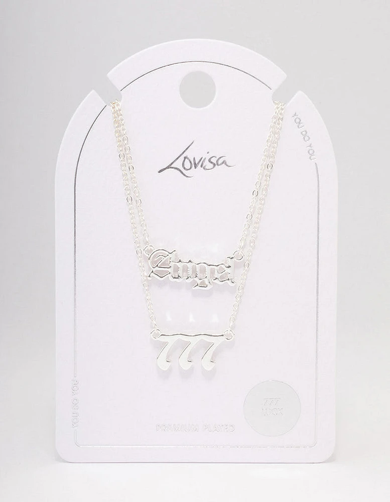 Silver Plated Angel Number '777' Necklace Pack