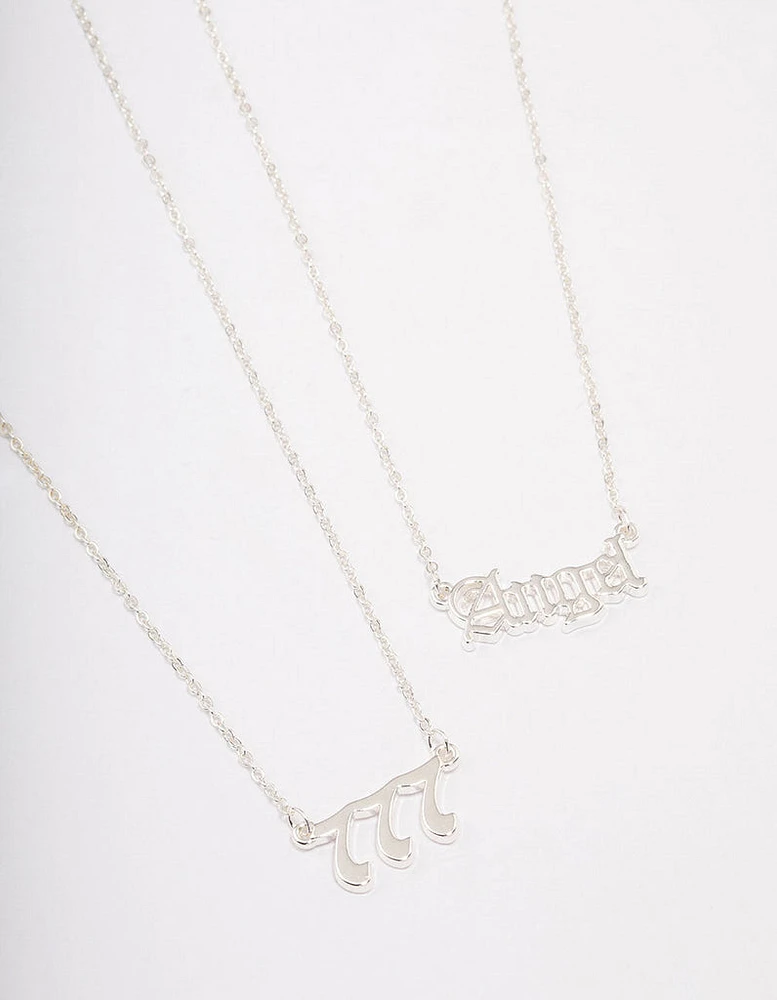 Silver Plated Angel Number '777' Necklace Pack