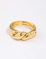 Gold Plated Twisted Metal Band Ring