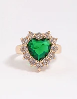 Gold Stone Heart Surrounded Ring