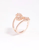 Rose Gold Round Triple Tier Ring