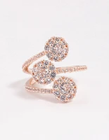 Rose Gold Round Triple Tier Ring